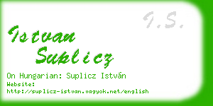 istvan suplicz business card